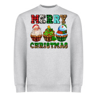 Heather Grey merry christmas with cupcakes Heavyweight Sweatshirt - AdoDesignShop