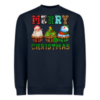 Navy merry christmas with cupcakes Heavyweight Sweatshirt - AdoDesignShop