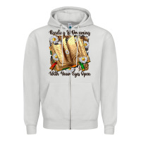 Dove Grey reading is dreaming with your eyes open Zipper Hoodie - NancyCooperArtShop