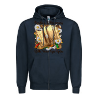 Navy reading is dreaming with your eyes open Zipper Hoodie - NancyCooperArtShop