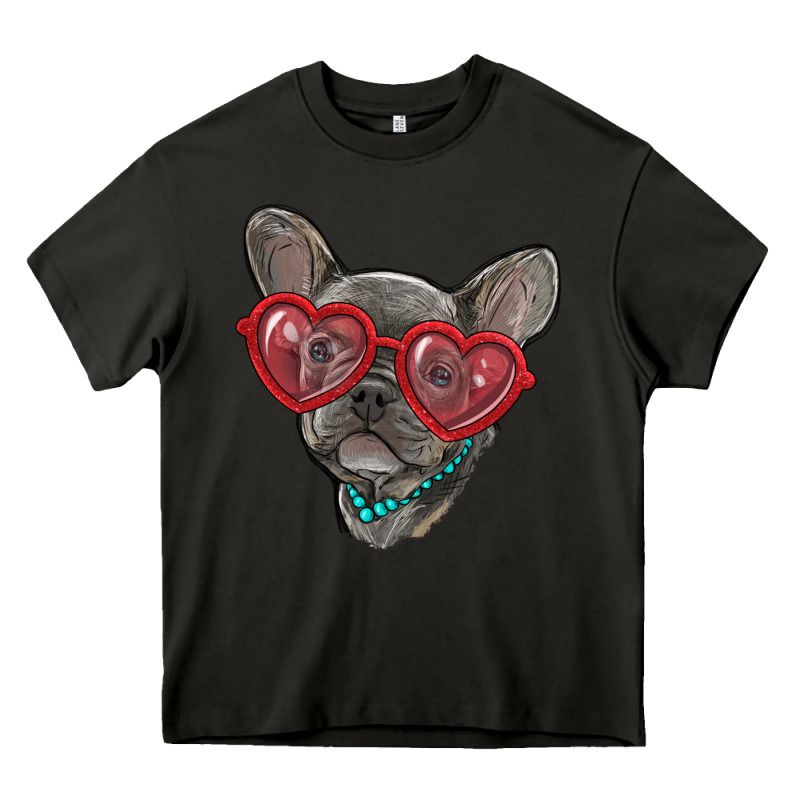French Bulldog With Love Glasses Heavy Core Tee by RanaPortraitStore | Teevron