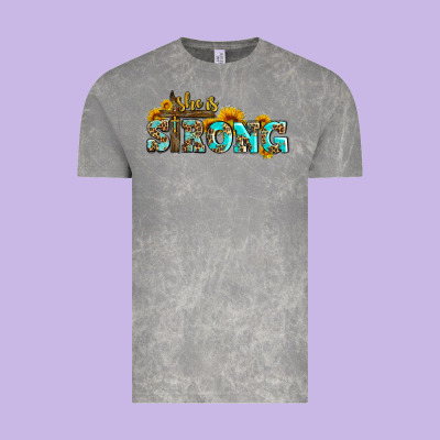 She Is Strong With Cross Vintage Tee Designed By Adodesignshop