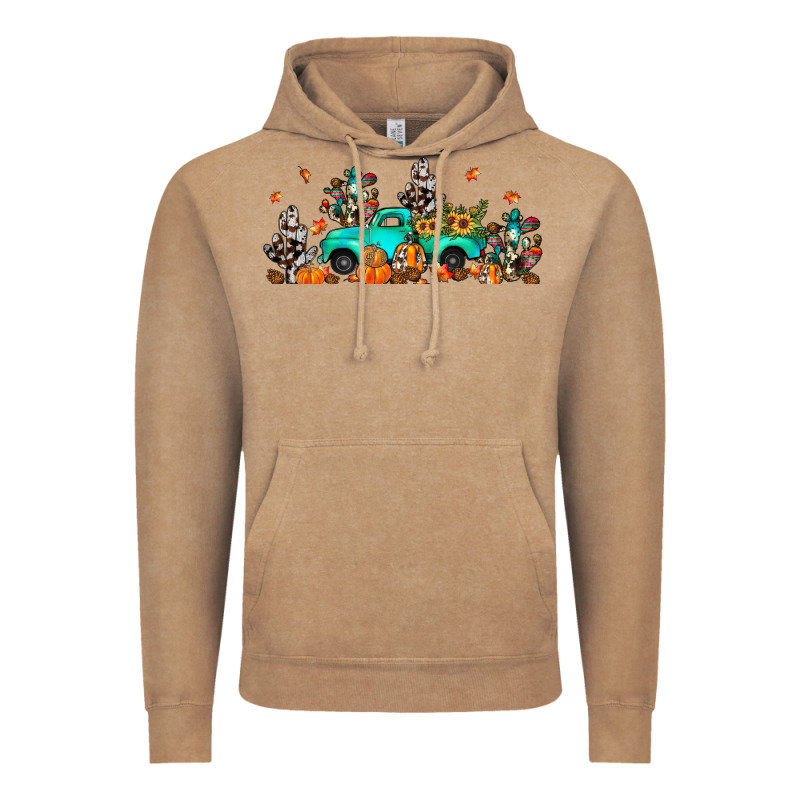 Fall Cactus Pumpkin Truck Vintage Hoodie by JahusDesignShop | Teevron