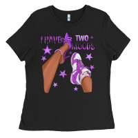 Black Purple I Have Two Moods Afro Girl Sneakers Ladies Tee - texasbilliewilder