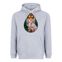 Heather Grey christmas pig Heavyweight Hoodie - LillyAllenDesigns