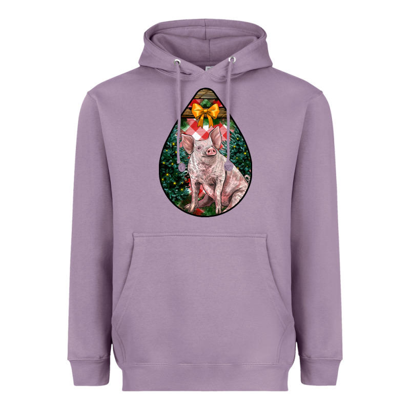 Christmas Pig Heavyweight Hoodie by LillyAllenDesigns | Teevron
