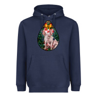 Navy christmas pig Heavyweight Hoodie - LillyAllenDesigns