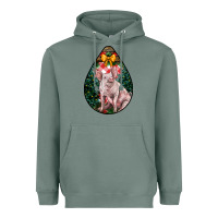 Sage christmas pig Heavyweight Hoodie - LillyAllenDesigns