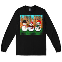Black christmas snovman Long Sleeve Tee - BarkalooDesign