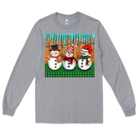 Heather Grey christmas snovman Long Sleeve Tee - BarkalooDesign