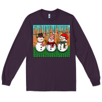 Plum christmas snovman Long Sleeve Tee - BarkalooDesign