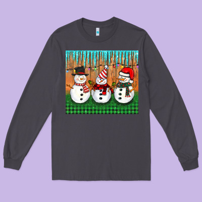 Christmas Snovman Long Sleeve Tee Designed By Barkaloodesign