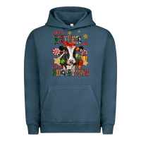 Pigment Midnight Navy just a heifer who loves christmas cow Urban Hoodie - CowGirlArtShop