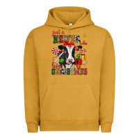 Pigment Peanut Butter just a heifer who loves christmas cow Urban Hoodie - CowGirlArtShop