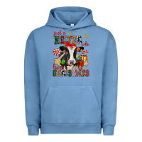 Pigment Pebble Blue just a heifer who loves christmas cow Urban Hoodie - CowGirlArtShop