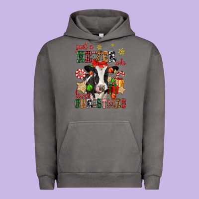 Just A Heifer Who Loves Christmas Cow Urban Hoodie Designed By Cowgirlartshop