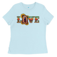 Baby Blue Love Lady Of Guadalupe Ladies Tee - RanaPortraitStore