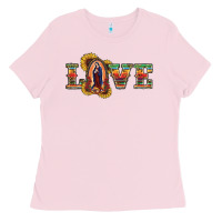 Bubblegum Pink Love Lady Of Guadalupe Ladies Tee - RanaPortraitStore