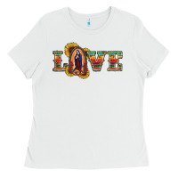 White Love Lady Of Guadalupe Ladies Tee - RanaPortraitStore