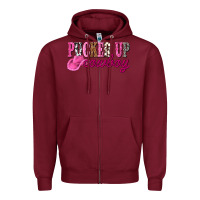 Burgundy pucker up cowboy Zipper Hoodie - NancyCooperArtShop
