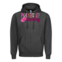 Charcoal Heather pucker up cowboy Zipper Hoodie - NancyCooperArtShop