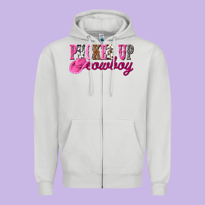 Pucker Up Cowboy Zipper Hoodie Designed By Nancycooperartshop