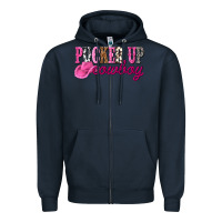 Navy pucker up cowboy Zipper Hoodie - NancyCooperArtShop