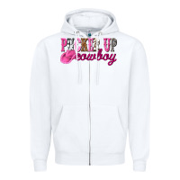 White pucker up cowboy Zipper Hoodie - NancyCooperArtShop
