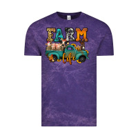 Cloud Purple farm life farm animals truck Vintage Tee - Jasminsmagicworld