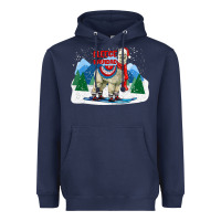 Navy fleece navidad alpaca mountains Heavyweight Hoodie - LillyAllenDesigns