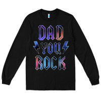 Black Dad You Rock Long Sleeve Tee - LillyAllenDesigns
