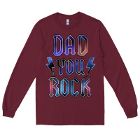 Burgundy Dad You Rock Long Sleeve Tee - LillyAllenDesigns