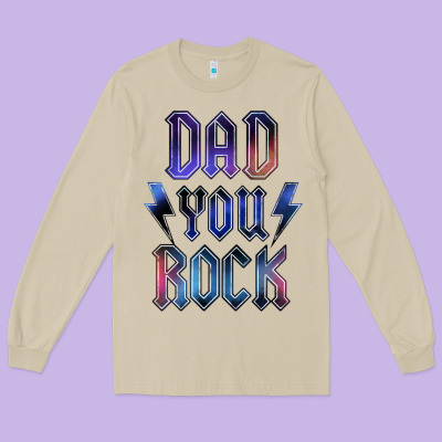 Dad You Rock Long Sleeve Tee Designed By Lillyallendesigns