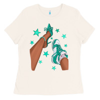 Bone Teal Afro Girl Sneakers and Heels Ladies Tee - texasbilliewilder