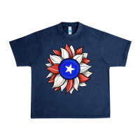 Navy sunflower puerto rico flag Urban Heavy Tee - JahusDesignShop