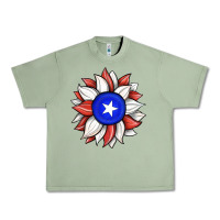 Oil Green sunflower puerto rico flag Urban Heavy Tee - JahusDesignShop