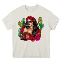 Cream mexico girl Heavy Core Tee - Zillion Design Studio