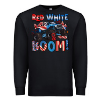 Black red white and boom 4th of july Premium Sweatshirt - Artiststas