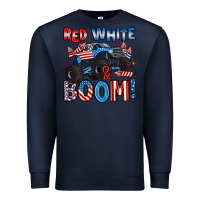Navy red white and boom 4th of july Premium Sweatshirt - Artiststas