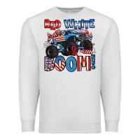 Oatmeal Heather red white and boom 4th of july Premium Sweatshirt - Artiststas
