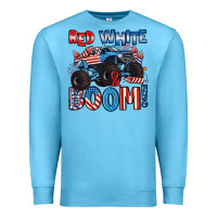 Ocean Blue red white and boom 4th of july Premium Sweatshirt - Artiststas