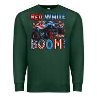 Sports Green red white and boom 4th of july Premium Sweatshirt - Artiststas