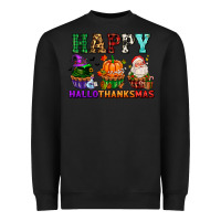 Black happy hallothanksmas with cupcakes Heavyweight Sweatshirt - AdoDesignShop
