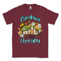 Burgundy camping is my therapy Classic Tee - BarkalooDesign