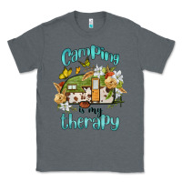 Charcoal Heather camping is my therapy Classic Tee - BarkalooDesign