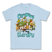 Dusty Blue camping is my therapy Classic Tee - BarkalooDesign