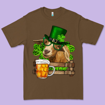 St. Patrick's Day Goat And Beer Premium Tee Designed By Ranaportraitstore