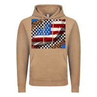 Vintage Coffee American flag and racee flag Vintage Hoodie - AdoDesignShop