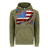 Vintage Olive American flag and racee flag Vintage Hoodie - AdoDesignShop