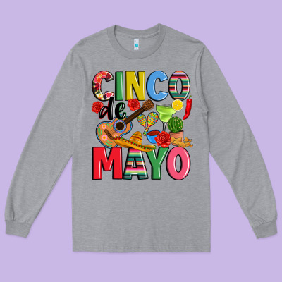 Cinco De Mayo Long Sleeve Tee Designed By Jahusdesignshop